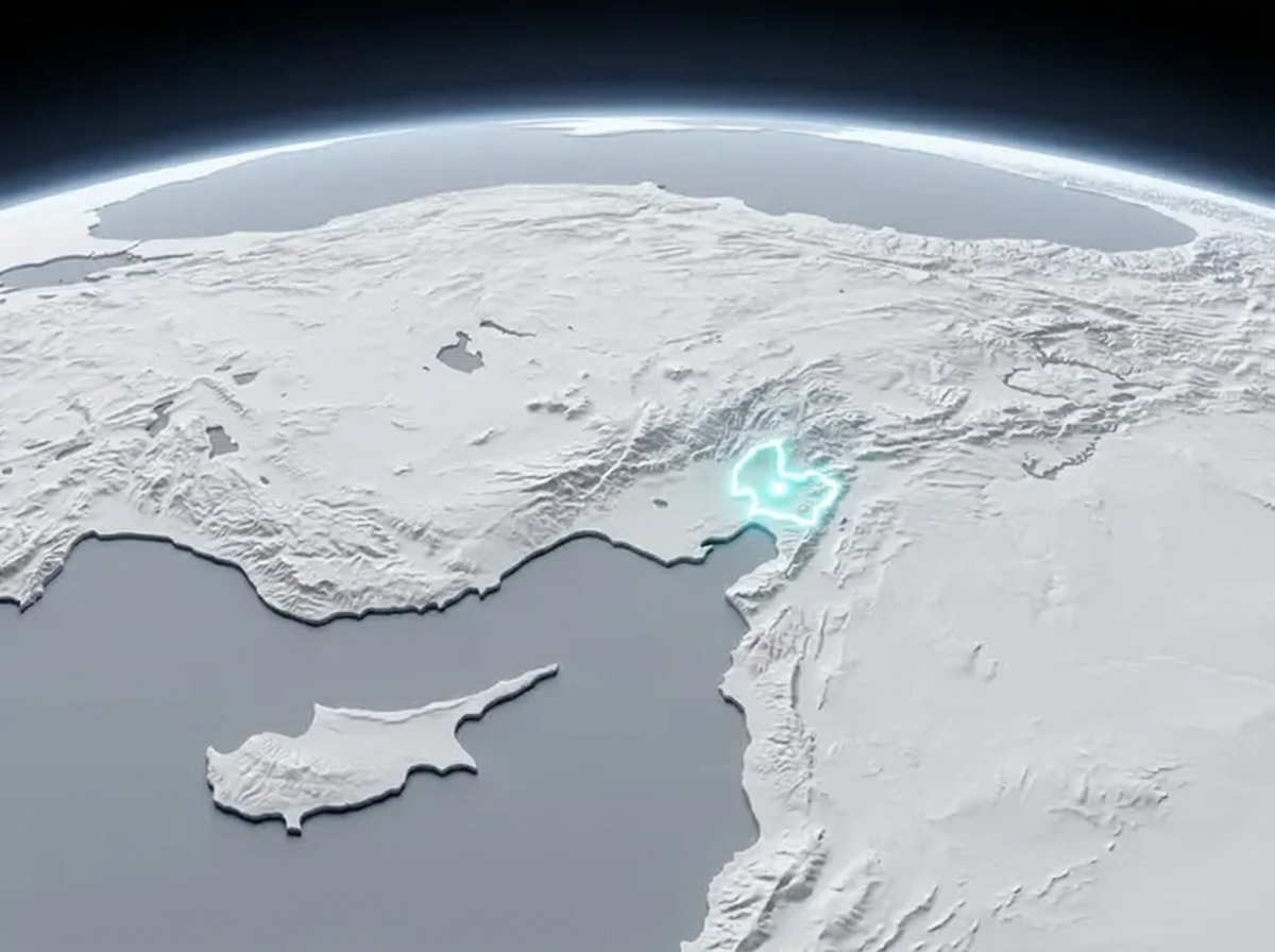 Türkiye 3D Haritası - Osmaniye Bölgesi Vurgulu